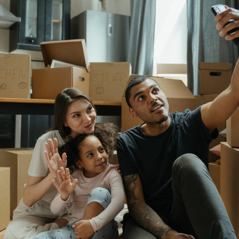 service house removals: family happily moved into their new home